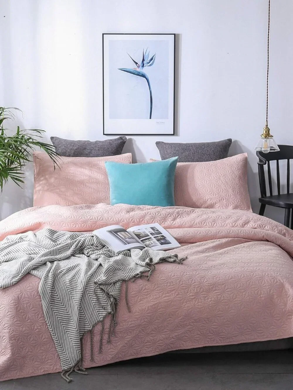 Twin Soft & Cozy Pink Quilted Bed Quilt Set